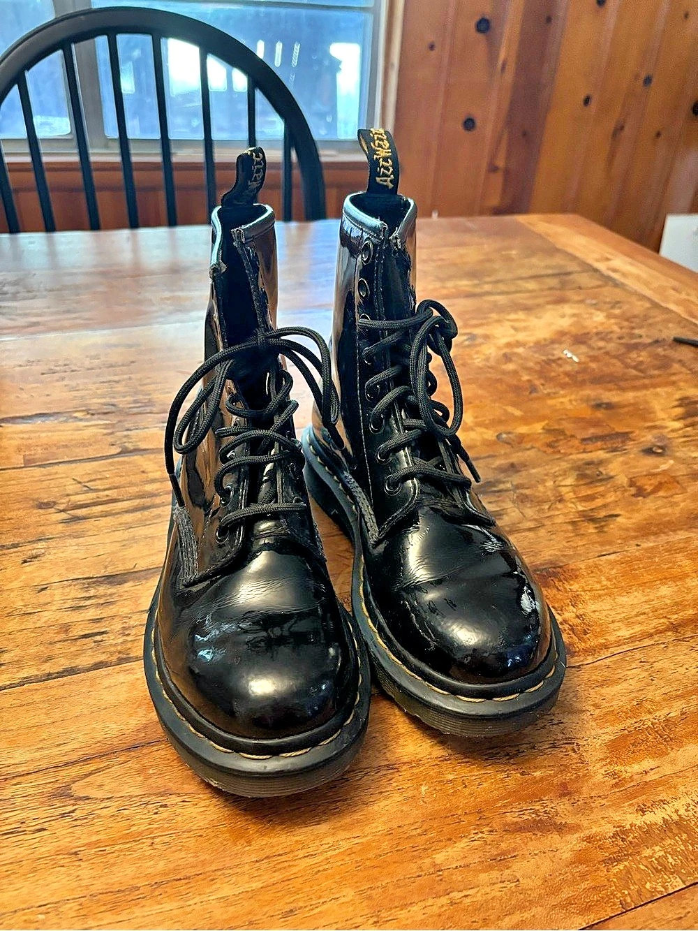 Dr. Martens 1460 Patent Lamper 8-Eye Boots Patent Lamper Black Boots US 9